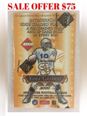 Edge 2000 Factory Sealed NFL Football Card Pack 1 PSA Graded Card Per Pack